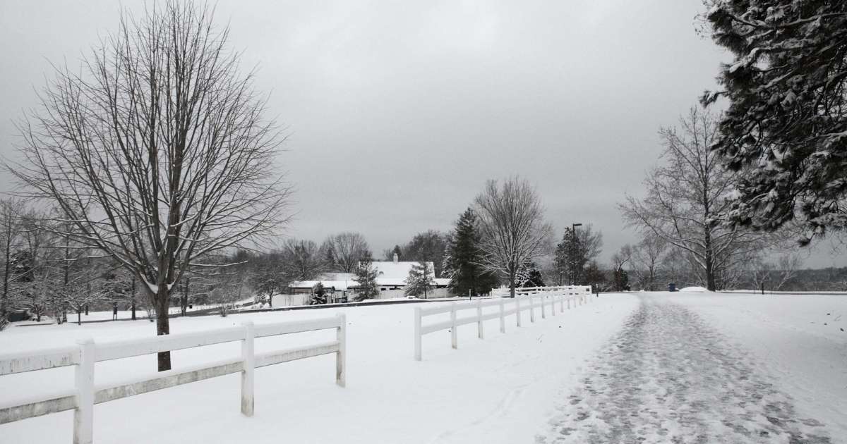 Snowy back road in Town and Country MO.