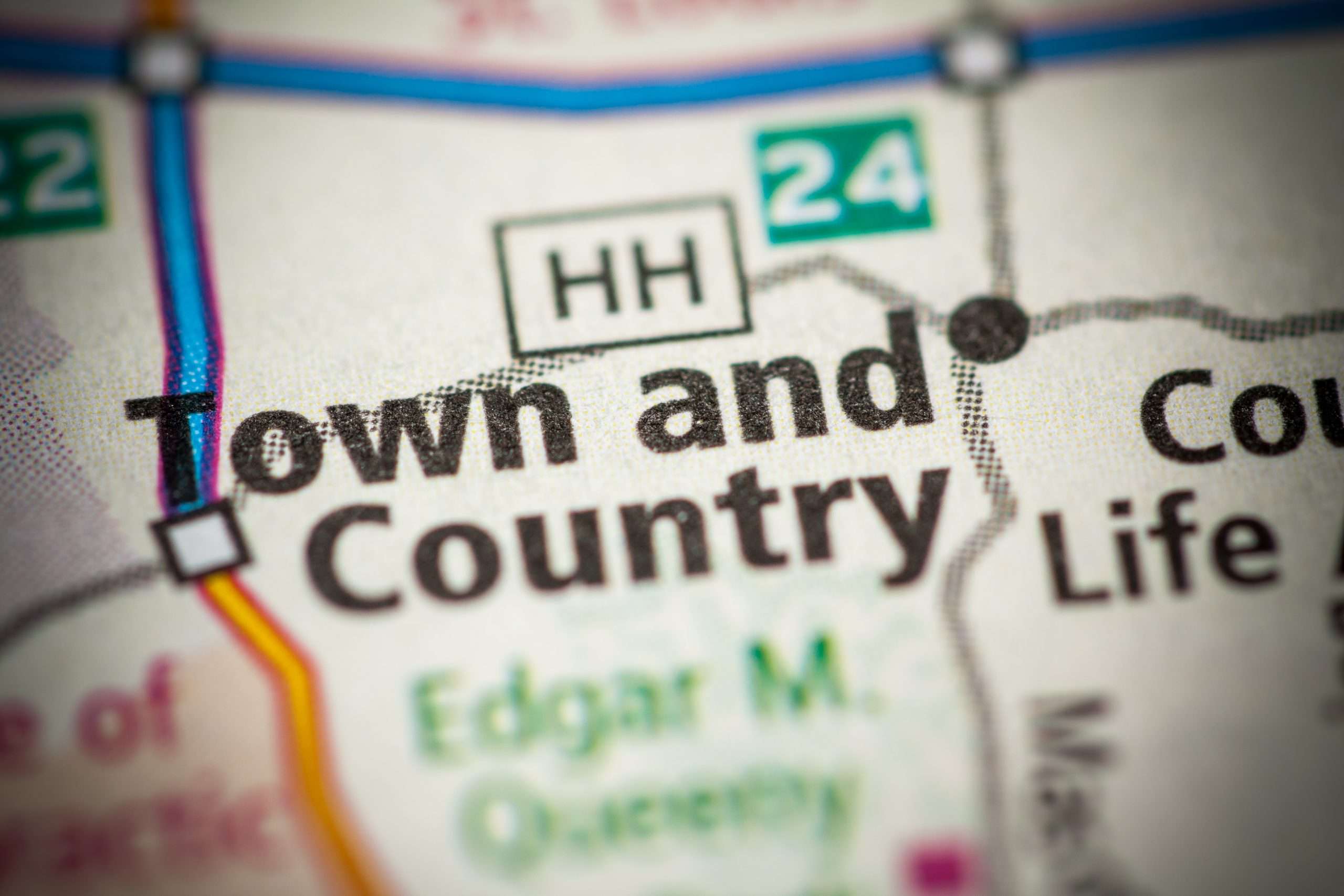 Town and Country MO on a map.